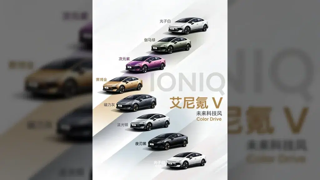 Hyundai Ioniq V z 8 kolorami nadwozia. Koreańczycy atakują Chiny cyberpunkowym fastbackiem 1 Hyundai Ioniq V – ekran 27 cali 4K i kokpit Cyber Eye HUD