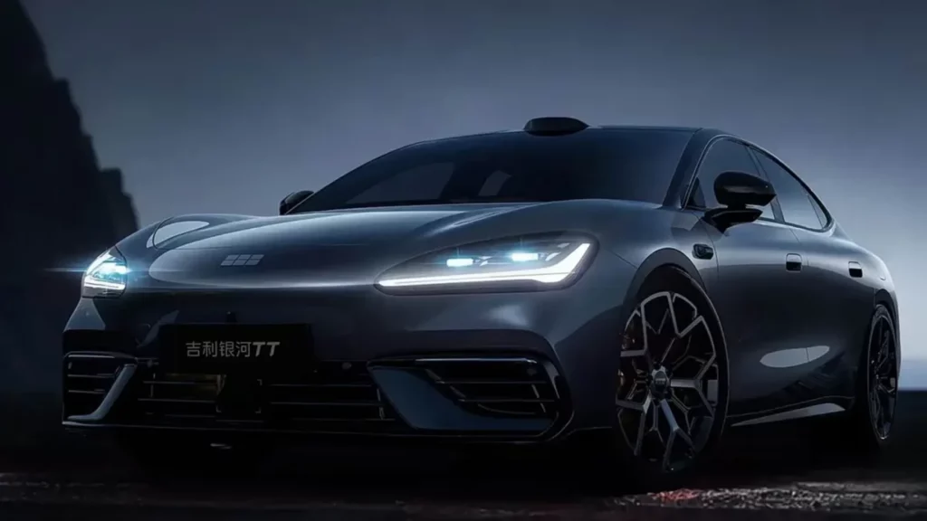 Geely Galaxy TT w przedsprzedaży od 75 000 zł. Bateria CATL i 333 KM 1 Geely Galaxy TT – przedni pas z L-kształtnymi reflektorami