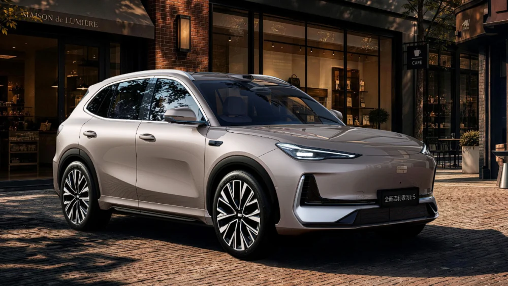 Geely EX5 debiutuje w Chinach. Ma ładowanie 6C i jest mocniejszy o 114 KM 1 Wnętrze Geely EX5 z nowoczesnym systemem multimedialnym i dużym ekranem centralnym
