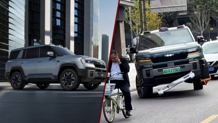 BYD unika blokady koła i wyjeżdża z parkingu